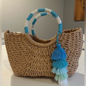 Brown Straw Hand Bag